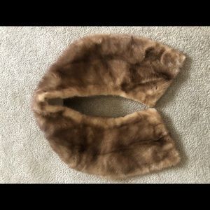 VINTAGE NATURAL MINK COLLAR LIGHT BROWN /HONEY